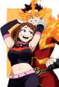 Couple, endeavor (boku no hero academia), uraraka ochako, armpit peek, crop top, s-91042817