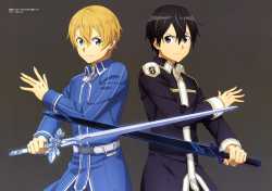 yande.re 572029 aquastar_inc. eugeo kirito male sword sword_art_online sword_art_online_alicization