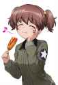 Arisa eating a corndog