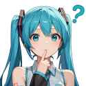 hatsune miku think confused huh what question mark