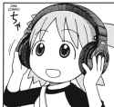 yotsuba putting on headphones