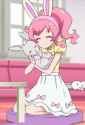 Mirai looking happy probably thinking about the time she tossed rolafag into a woodchipper