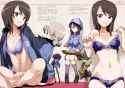yande.re 366002 ass bra breast_hold cleavage crossover girls_und_panzer guitar kurashima_tomoyasu moomin open_shirt pantsu snufkin undressing uniform