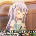 chino drunk on the mysterious foamy juice
