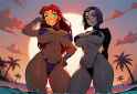 deviantart theriddlei—1091612477—2024.08.27—Temptresses - Starfire+Raven