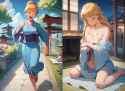 Feudal Japanese Cinderella before and after