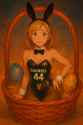 Easter Basket Bunny-girl in Fiery Hues