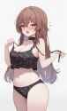 1girl, solo, futanari, {brown hair}, {artist_zheng, artist_merrytail, artist_lew s-3277835393