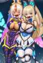 plusout, space prison, 2girl, lumen (gunvolt), luxia (gunvolt), large breasts, b s-63086250