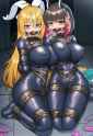 plusout, space prison, 2girls, eve (blaster master zero), kirin (gunvolt), large s-2203636954