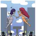 Raven and Starfire Nude Flight