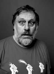 Slavoj Zizek photo surprised