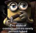 the dildo of consequences rarely arrives lubed