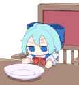 CIRNO THE FUMO SEES AN EMPTY PLATE