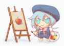 cirno paints an apple