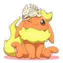 flareon with fish as bones on it&#039;s head