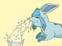 glaceon barfing into bucket