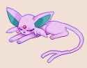 espeon sleeping on forwards stretched front paws