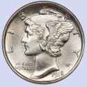 Silver Mercury Dime