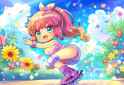 {{{chibi, chibi_only, toon_(style)}}}, 1girl, solo, {{{ranma-chan, red_hair, pon s-2408470510