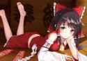 4521953-barefoot-brunette-cleavage-christmas-hakurei-reimu-japanese-clothes-touhou-headdress