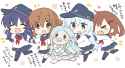 __hibiki_inazuma_ikazuchi_akatsuki_and_amabie_kantai_collection_drawn_by_hizuki_yayoi__1fb7e60330db72a79723e07966839b1b