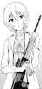 Rei stare (with a gun)