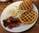 egg waffle bacon