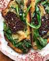 buttery foraged ramps(only the greens please) + one mighty morel,