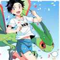 __ethan_and_flygon_pokemon_and_1_more_drawn_by_xichii__db068ec8c41dc1ba66a0c795fdc0f332