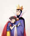 Snow white hugs the queen