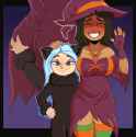 Andrea Leah halloween yuri catgirl witch cosplay