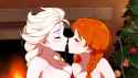 sfw, yuri, 2girls, {{elsa (frozen), frozen (disney)}}, close-up, snowing, snow, s-3873071099 (1)