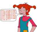 Pippi speaking in binary