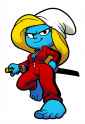 _1female, smurfette (the smurfs), , {{{amazing quality}}} , blonde hair, blue s-948680110