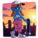 _1female, sassette (the smurfs), , {{{amazing quality}}} , orange hair, double s-3012558312