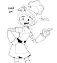 cute robot waitress