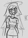 Emily has a funny shirt, and a funny look