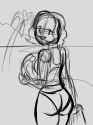 Jackie at the beach_Sketch