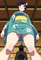 anime screenshot, monogatari (series), from below, foreshortening, 1girl, 1boy, s-725252153