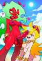 [(In the style of panty _&amp;_stocking_with_garterbelt + style_Parody)] , outdoors s-2210335706