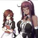 pretty booba maid round glasses dark skin flat green eye breast envy flat