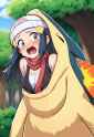 nsfw, dawn (pokemon), typhlosion, vore, scared, Swallowing, 1girl, solo, 1.5__cr s-3929615690