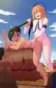 giantess green hair glasses giant couple Southwest US mesa Leo - Bannhammer