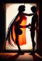 masterpiece, abstract background, movie poster, art deco, monochrome, high contr s-2566634539