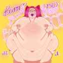 fat OC pink hair glasses naked burping @2Shrnk