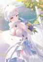 yande.re 1040855 alpha_(ypalpha79) dress saki_fuwa_(tower_of_fantasy) stockings thighhighs tower_of_fantasy wedding_dress