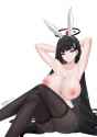 yande.re 1138399 amai-pai angel animal_ears blue_archive bunny_ears bunny_girl nipples pantyhose topless tsukatsuki_rio