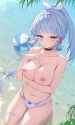 yande.re 1134921 bikini breast_hold garter genshin_impact kamisato_ayaka nipples rosumerii swimsuits full