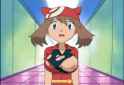 anime coloring, pokemon (anime), may (pokemon), huge breasts, torn shirt, s-3056866667